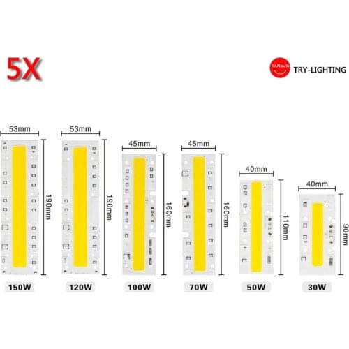5 PCS LED COB 30W 50W 70W 100W 120W 150W AC 220V AC 110V AC projection light engine driver-free LED integrated COB lamp beads