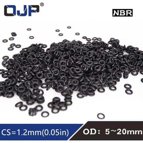 50PCS/lot Rubber Ring Black NBR Sealing O-Ring CS1.2mm OD5/5.5/6/6.5/7/8/9/10/11/12/13/14/15/16/17/18/19/20mm O Ring Gasket