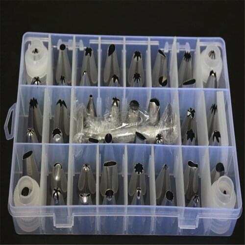 55pcs/set Cake Decorating Tips Set Cream Icing Piping Fondant Rose Nozzle Pastry Tools Fondant Decorating Tools