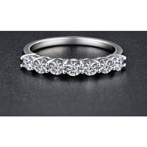 Small Moissanite Loose Stone Rings Tail ring S925 Sterling Silver Fine Jewelry for Women 0.1ct 0.05ct Total 7 pieces