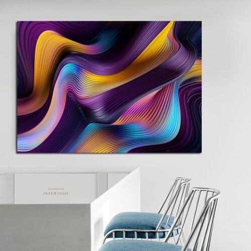 Abstract Canvas Print Painting Colorful Swirling Pattern Furniture Living Room Cafe Bar Gorgeous Atmosphere Decoration No Frame