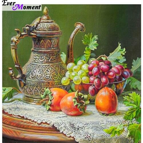 Full Diamond Embroidery Still Life With Jug 5D Diamond Mosaic Cross Stitch Picutre Of Rhinestones Wall Deocraiton Gift ASF525