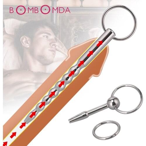 BDSM Penis Plug Sex Toys For Men Urethra Catheter Metal 4/7mm Urethra Sound Urethra Dilator Delay Ejaculation Penis Plug For Men