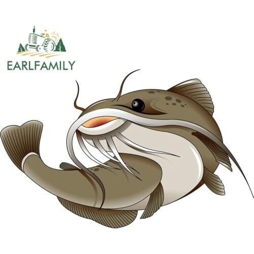 EARLFAMILY 13cm x 8.3cm For Big Catfish Car Assessoires Stickers Surfboard Decal Anime Funny Car Styling Vinyl Material Decor
