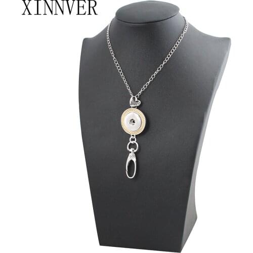 Hot Sale Xinnver Snap Button Jewelry Pendant Necklace With Link Chain Necklace Fit 18mm Snaps Necklace Jewelry For Women ZG112