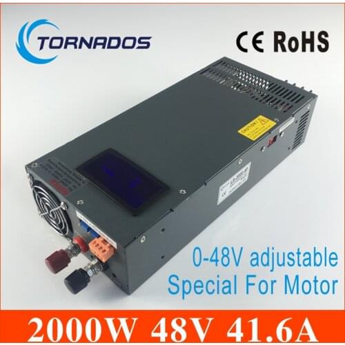 2000W 41.6A 0-48V Switching power supply for Industrial control DC motor power suply input 220v ac to dc power supply LS-2000-48