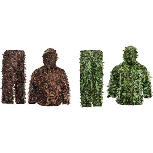 Sticky Flower Bionic Leaves Camouflage Suit Hunting Ghillie Suit Woodland Camouflage Universal Camo Set