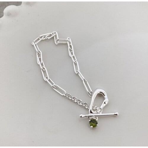 Korean version of 925 sterling silver bracelet jewelry irregular shaped ins fashion Joker cold wind jewelry gift ladies