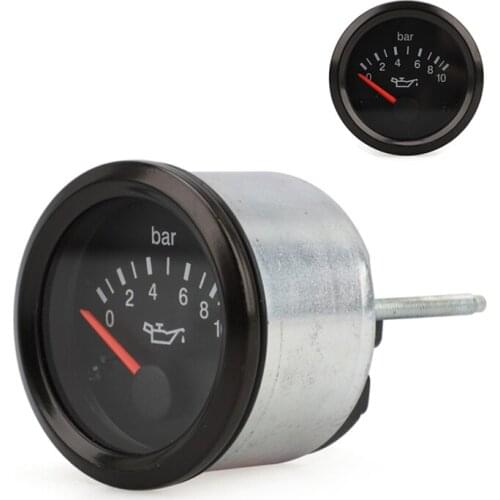 2 inch/52mm Pointer Oil Pressure Gauge 0-10 BAR For Car Instrument Construction Machinery