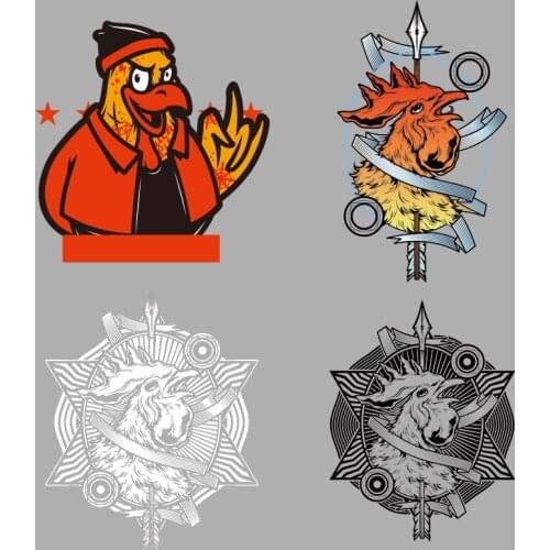 Fashion Cartoon Chicken Pattern On Transfer For Clothing Heat Vinyl Ironing Stickers Decor On T-Shirt Clothing Printing Washable