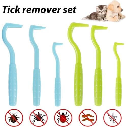 Set Pet Mites Flea Extractor Insect Clip Pet Supplies Cat Dog Cleaning Scratching Device Tick Tweezer Jumping Scorpion Hook