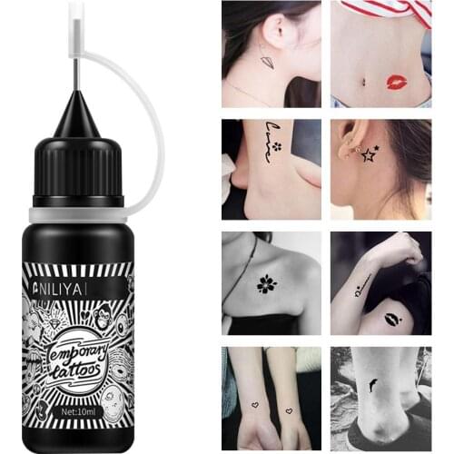 10ml Temporary Tattoos Kit Juice Waterproof Women Men Durable Tattoo Simulation Tattoo Cream Body Art Paint Cream Tattoo Tool