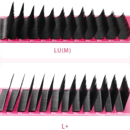 L+/M/LU/C/CC/D/DD Eyelash Extensions Matte Black 8-15mm False Individual Eyelashes Soft Silk Makeup Lashes Extension