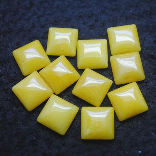 20PCS Nature Jade Stone Cabochons NO HOLE Square Shape Size 14X14MM Loose DIY BEADS Accessories Free Shipping Mosaic Decorations