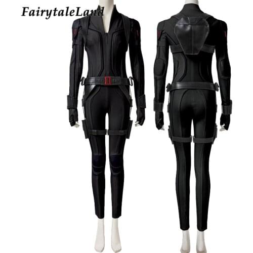 New Halloween Superheroine Cosplay Natasha Costume Captain Natalia Bodysuit Widow Jumpsuit Custom Made Black Uniform Boots