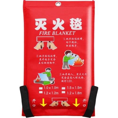 1pc fire blanket 1m*1m Home kitchen fire certification fire escape Fire-fighting glass fiber