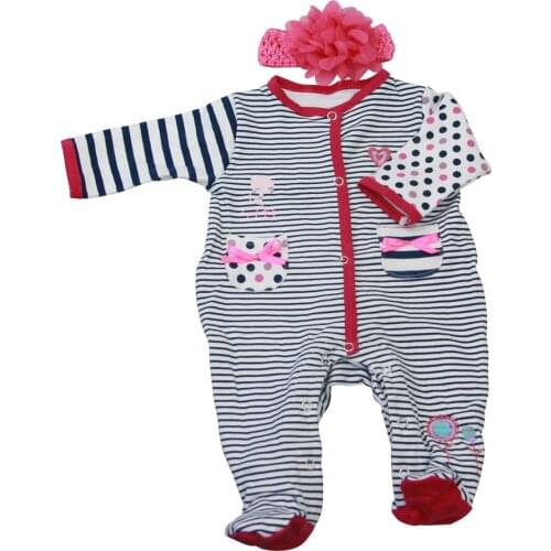 KEIUMI Wholesale Fashion Baby Dolls Clothes Stripe Hat Pants Have Cartoon Suit 22-23 inch Baby Doll For Boy Doll Clothes Sets