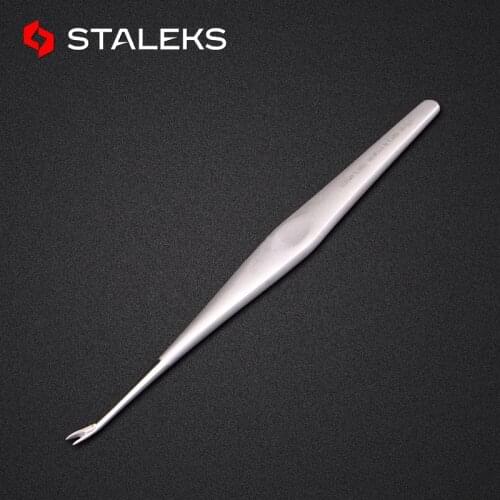 STALEKS Professional Stainless Steel U shape Silver Dead Skin Cuticle Pusher High Quality Skin Fork Nail Manicure Tools