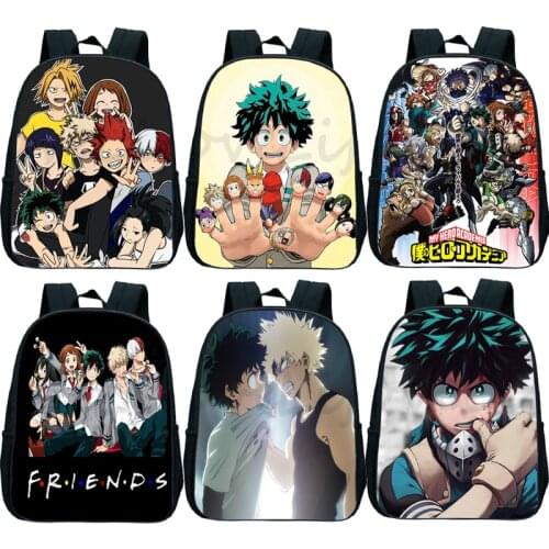 Mochila My Hero Academia Backpack Funny Boys Girls Book Bags Kindergarten Kids Rucksack Cute Pattern Kids Kindergarten Knapsack
