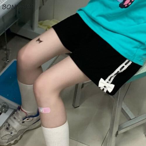 Shorts Women Bow Lace Patchwork Kawaii Students Lovely Girls Sweet Soft Loose Fashion Ulzzang Chic Streetwear Stylish Casual New