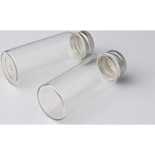 600 x 25ml transparent screw neck glass bottle with aluminum cap 25ml glass vials sample vials Wholesale