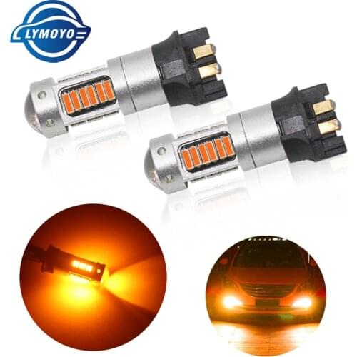 LYMOYO 1pcs car PW24W PWY24W 4014 30SMD LED Bulbs Turn Signal Light Daytime Running Light For Audi A3 A4 A5 BMW DRL Error Free