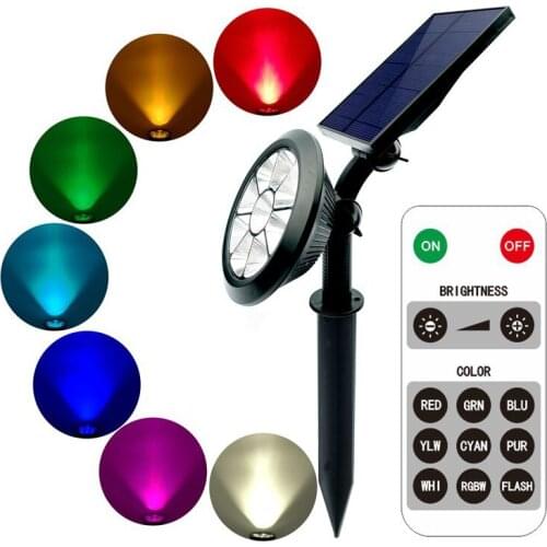 Ultra Bright LED Solar Spotlights Multi-Color Waterproof Landscape Ground Lamp Outdoor Solar Garden Lights for Yard Patio Law