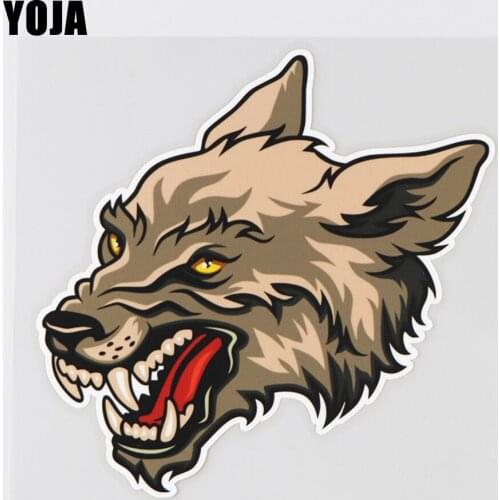 YOJA 15X14.7CM Wolf Head With Fierce Personality Vinyl Decal Car Sticker Creative Modern Cartoon 19A-0118