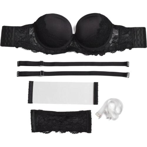 Ladies Womens Invisible Straps Sexy Bra Halter Plunge Strapless Push Up Cup Bras Underwire Padded Lace Bralette Lingerie