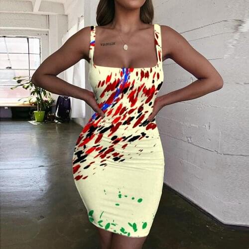 Giyu Brand Love Dresses Women Graphics Vestido Sexy Abstract Sundress Creativity Halter Sleeveless Womens Clothing Summer Beach