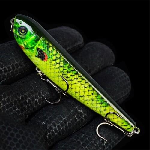 1pcs 9cm 8.5g Pencil Fishing Lure 6# Top water Wobbler Artificial Hard Bait High Quality ABS Model Fishing Tackle Pesca