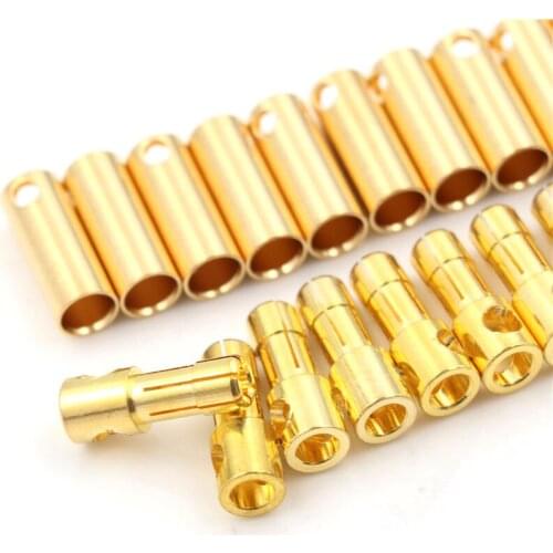 10 Pairs RC Battery ESC Bullet Brushless Motor Connector Electronic 5.5mm Gold