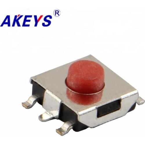 10PCS TS-E001 6.2*6.2 Momentary tact switch 5 pin SMD/SMT type red top mini switch
