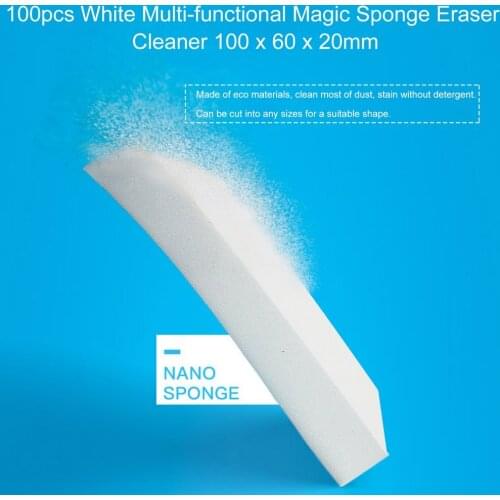 100pcs White Multi-functional Magic Sponge Eraser Cleaner 100 x 60 x 20mm JS22