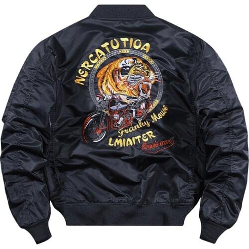 2021 Designer Embroidered Tiger Military Jacket Men Air Force Bomber Pilot Jackets Coat Windbreaker Flight Cargo Jacket