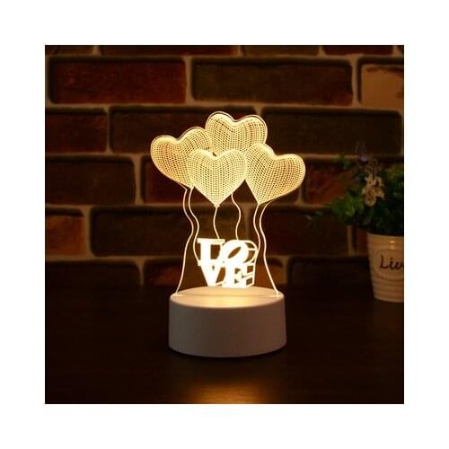 3D Illusion Led Night Light 3D Night Lamp for Kids USB Desk