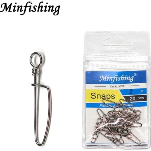 Minfishing 5 Packs Stainless Steel Fishing Clips Hook Lure Connector Arc Snap Accessories