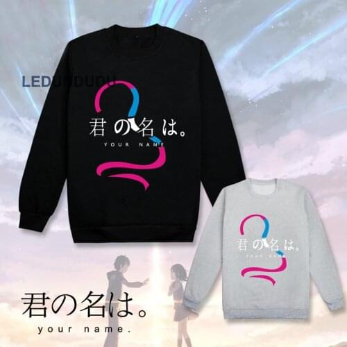 Anime kimi no na wa Miyamizu Mitsuha Pullover Hoodies Tachibana Taki Sweatshirts Fleece Hooded for Winter Cosplay Costumes