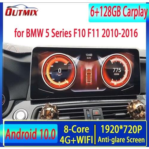 12.3"Android 10.0 Blue Ray screen 1920*720 4G LTE for BMW 5 Series F10 F11 2010-2016 CIC NBT Car GPS Navigation Multimedia Radio