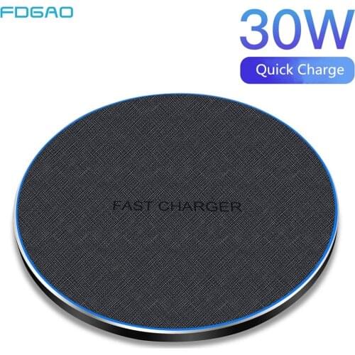 FDGAO 30W Qi Wireless Charger Fast Wireless Charging Pad Induction Charger For iPhone 11 XS XR X 8 Samsung S20 S10 S9 Note 20 10