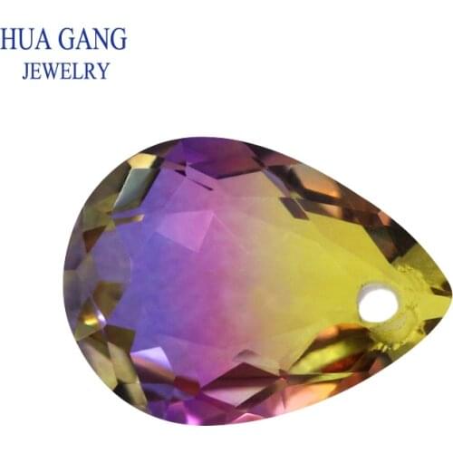 One Hole Pear Shape Watermelon Tourmaline Stone Synthetic Glass Loose beads Size 4x6mm-13x18mm For Jewelry Making Free Shipping