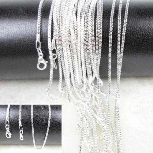 10 pcs/lot Wholesale Basic Silver Color Box Chains Metal Link Thin Chain Necklace Men Women Chokers Jewelry Accessories