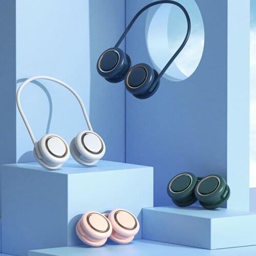 Hot Portable Fan Cold Fan Hands Free Neck Fan Hanging Rechargeable Mini Sports Fan 3-Speed Adjustable Neck Dual Fan