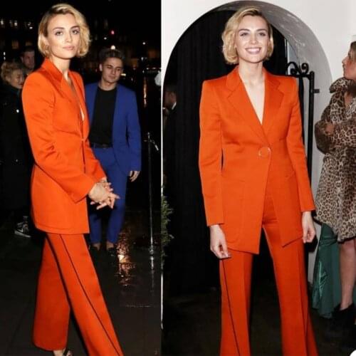 Classic Women Suits New Designed One Button Retro Long Sleeve Blazer Celebrity Red Carpet Party Prom Jacket 2 Pieces Set