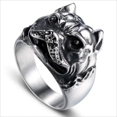 Rings for Jewelry stainless steel pet dog head ring men and women pet dog lovers jewelry ring