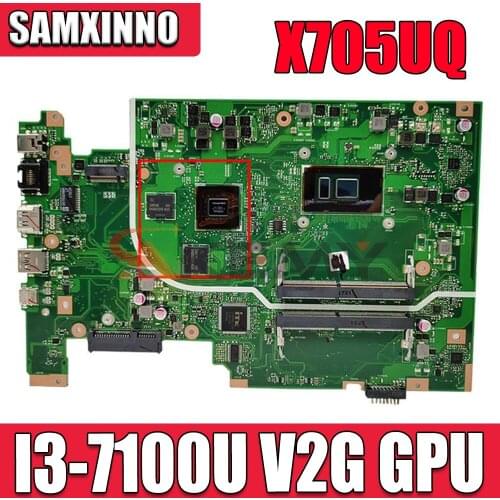 X705UQ MB I3-7100U V2G GPU Mainboard For ASUS X705UVR X705UV X705UB X705UD X705UDR X705UN X705U Laptop Motherboard