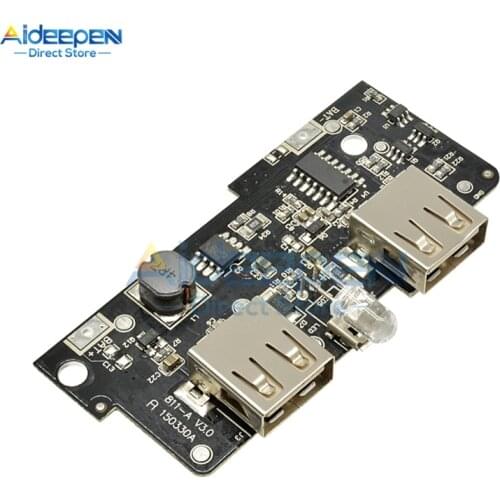 5V 2A Power Bank Charger Module Charging Circuit Board Step Up Boost Power Supply Module 2A Dual USB Output 1A Input