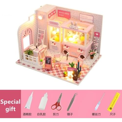 UFO CATCHER Doll House Furniture Miniature DIY House RoomToys for Children Doll accessories Handmade Toy