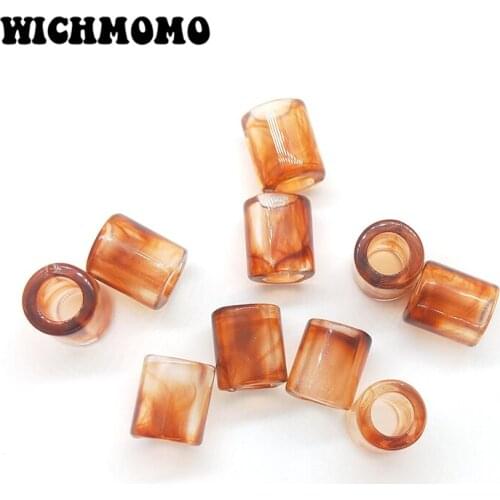 2019 New 11mm 20pieces/bag Acrylic Brown Cylinder-shaped Smooth Beads Charms Pendant for DIY Jewelry Making Finding Accessories