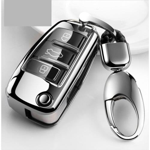 Car Styling Soft TPU Car Key Case Full Cover Holder For Audi A1 A3 A4 A5 Q7 A6 C5 C6 A8 R8 Auto Remote Control Shell Accessories